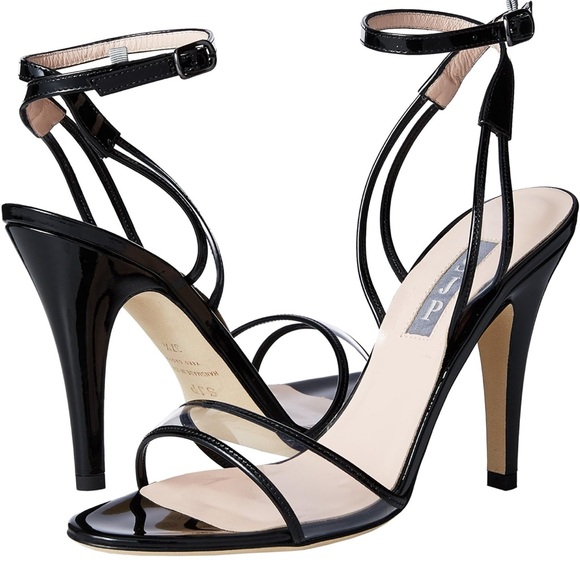 SJP by Sarah Jessica Parker Queen Heeled Sandal 8.5 Black - Picture 6 of 6